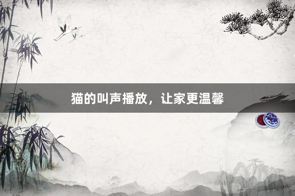 猫的叫声播放，让家更温馨